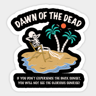 Skeleton with sunrise on the island Sticker